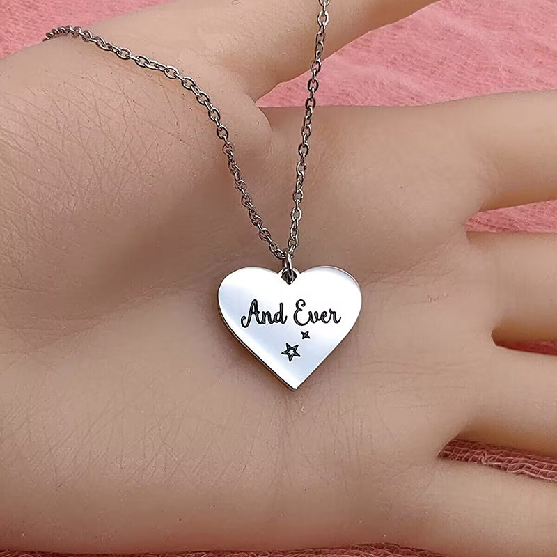 4 Pcs Set Heart Puzzle Four Leaf Clover Pendant Necklace Stainless Steel Best Friends Forever And Ever Necklaces BFF Jewelry