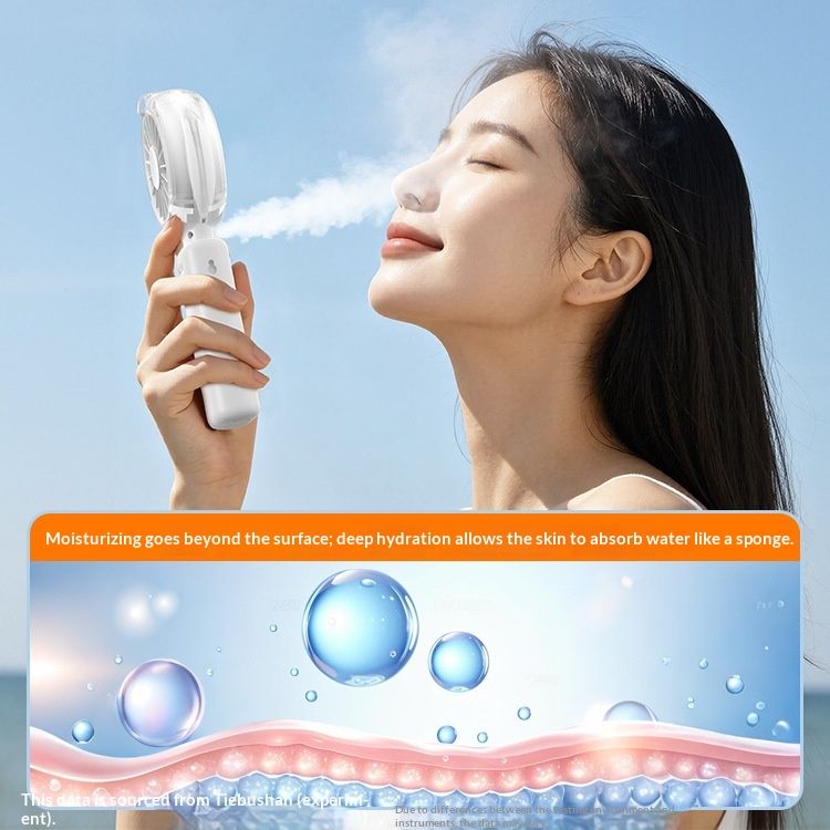 Handheld Misting Mini High Speed Cooling Gadget Ultra Long Battery Life Desktop Fan