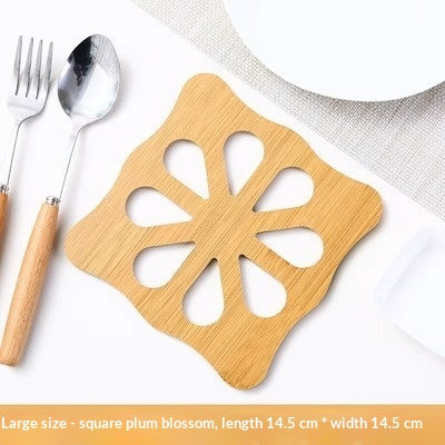 Wooden Coaster Hollow-out Cartoon Design Heat-insulating Mat For The Kitchen