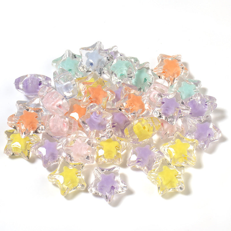 Acrylic Color Five-pointed Star Beaded Diy Ornament Accessories