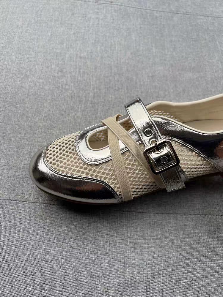 2026 Summer New Korean Style Hollow Mesh Mary Jane Shoes For Women, Fashion Versatile Comfort Soft Flat Loafers