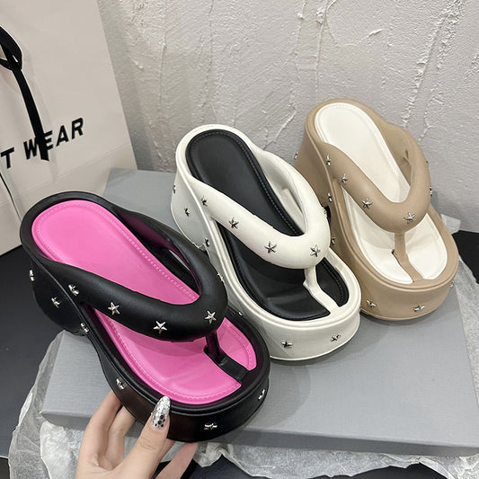 Fashionable Thick-soled Flip-flops For Women Suitable For Outdoor Wear