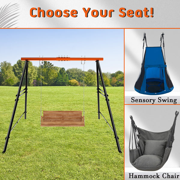 Swing Sets For Backyard, Outdoor Porch Swing Frame, Hammock Chair Stand Only, Max Load 550Lbs A-Frame Swing Stand, Swing Set For Patio, Playground, Park, Swing Not Include