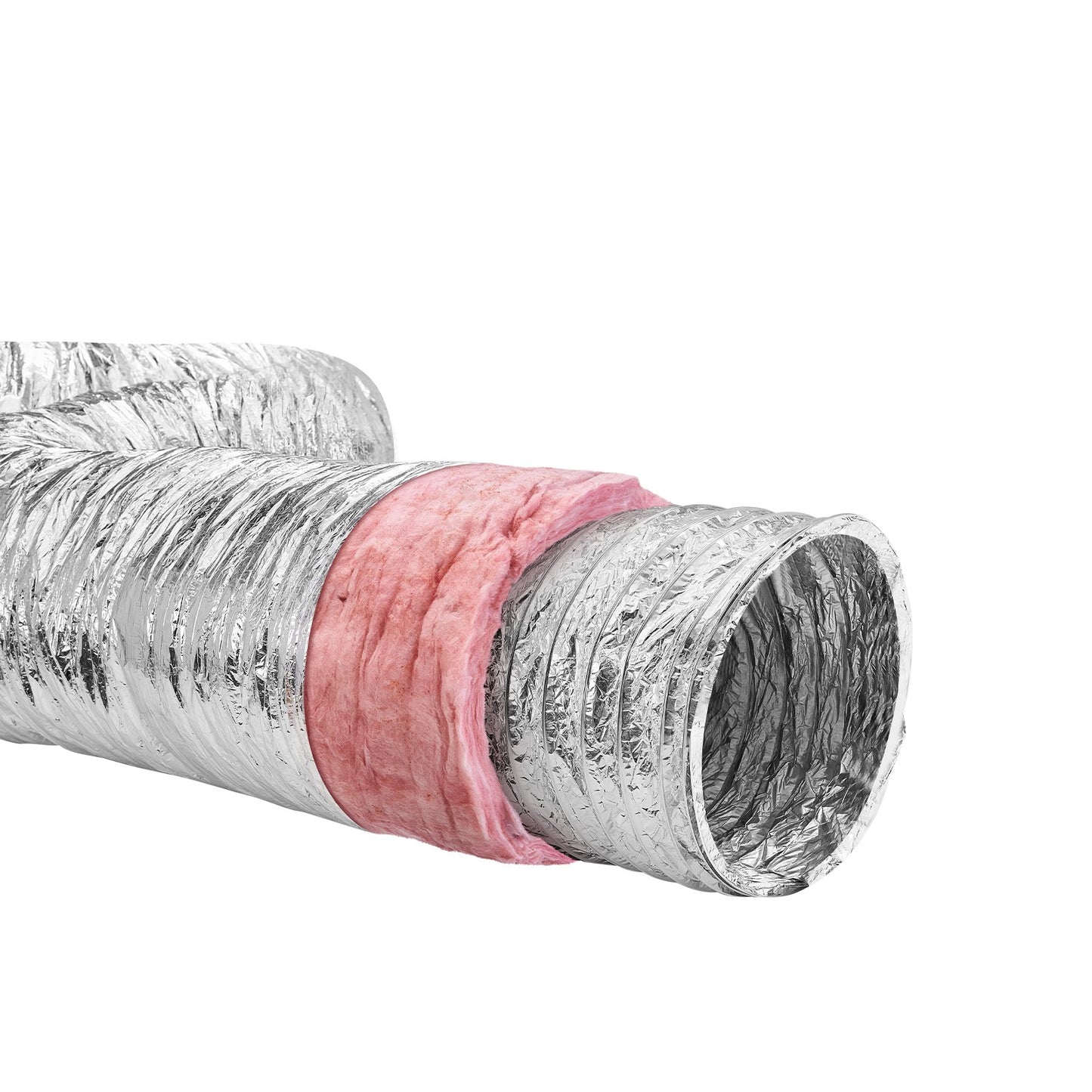 VEVOR Dryer Vent Hose,  Insulated Flexible Duct 25FT Long With 2 Duct Clamps, Heavy-Duty Three Layer Protection For HVAC Heating Cooling Ventilation And Exhaust, R-6.0 Flame Resistance Value