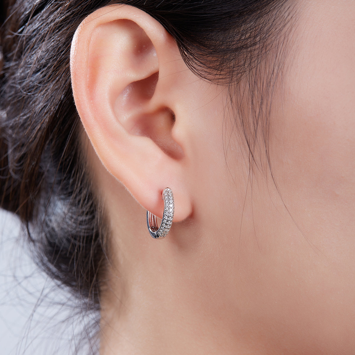 74pcs Moissanite S925 Sterling Silver Huggie Hoop Earrings For Women 15mm 2.8mm Platinum Plated GRA Certificate Gift Box 3 Colors Hypoallergenic
