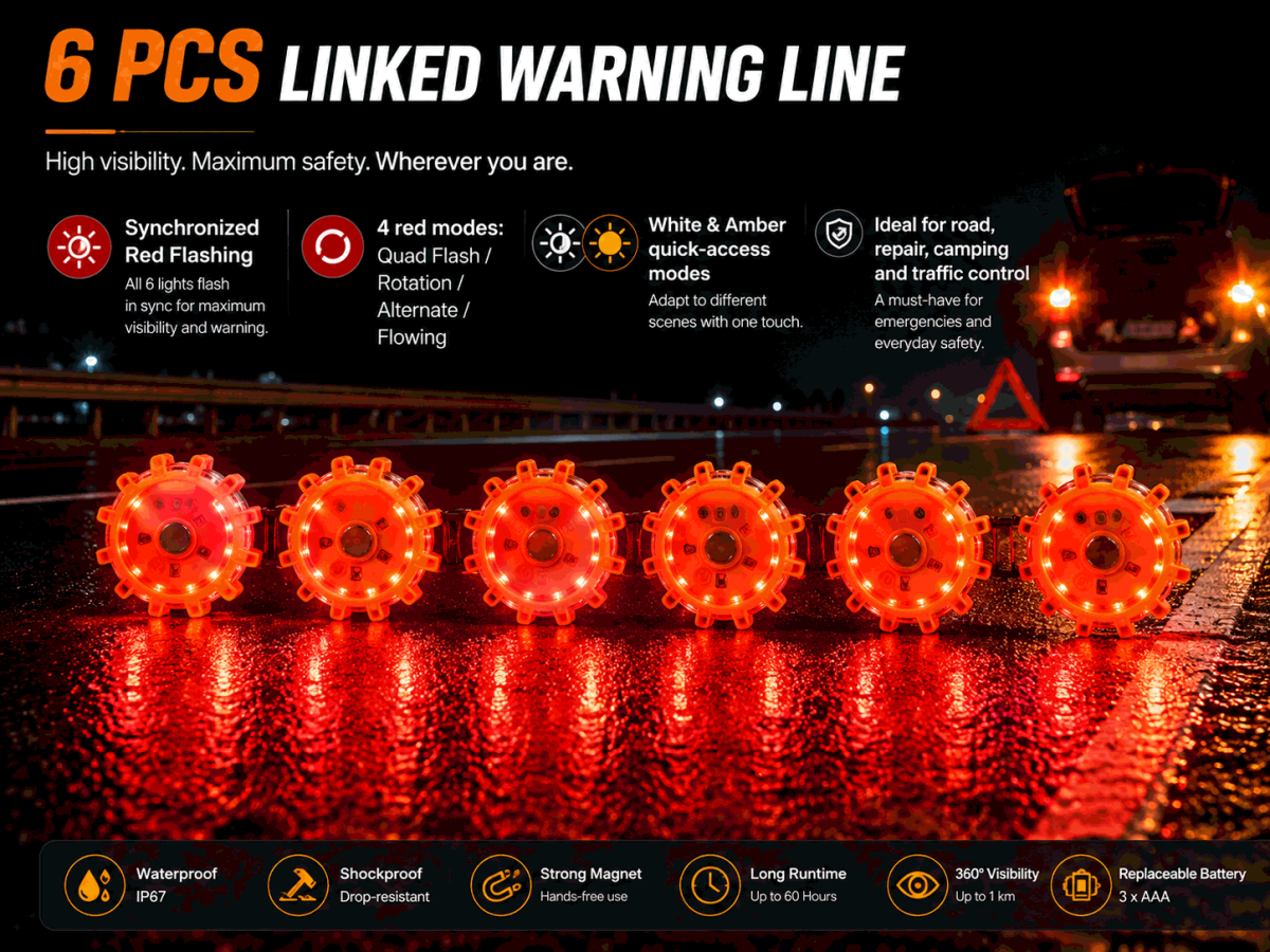 HB 362 LED Warning Light AAA Battery Powered Roadside Emergency Safety Lamp OEM Car Accessories