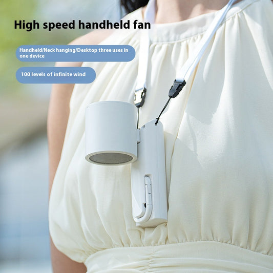Usb Charging Intelligent Digital Display Long Endurance Mini Folding Halter Fan
