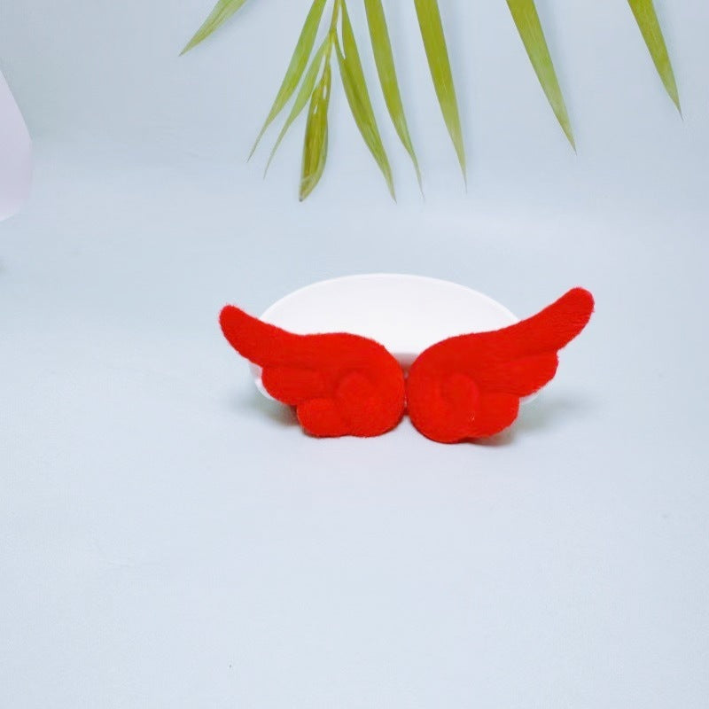 Cute Double-sided Plush Angel Wings DIY Accessories Hair Clips Barrettes Cake Toppers Toy Decoration Materials