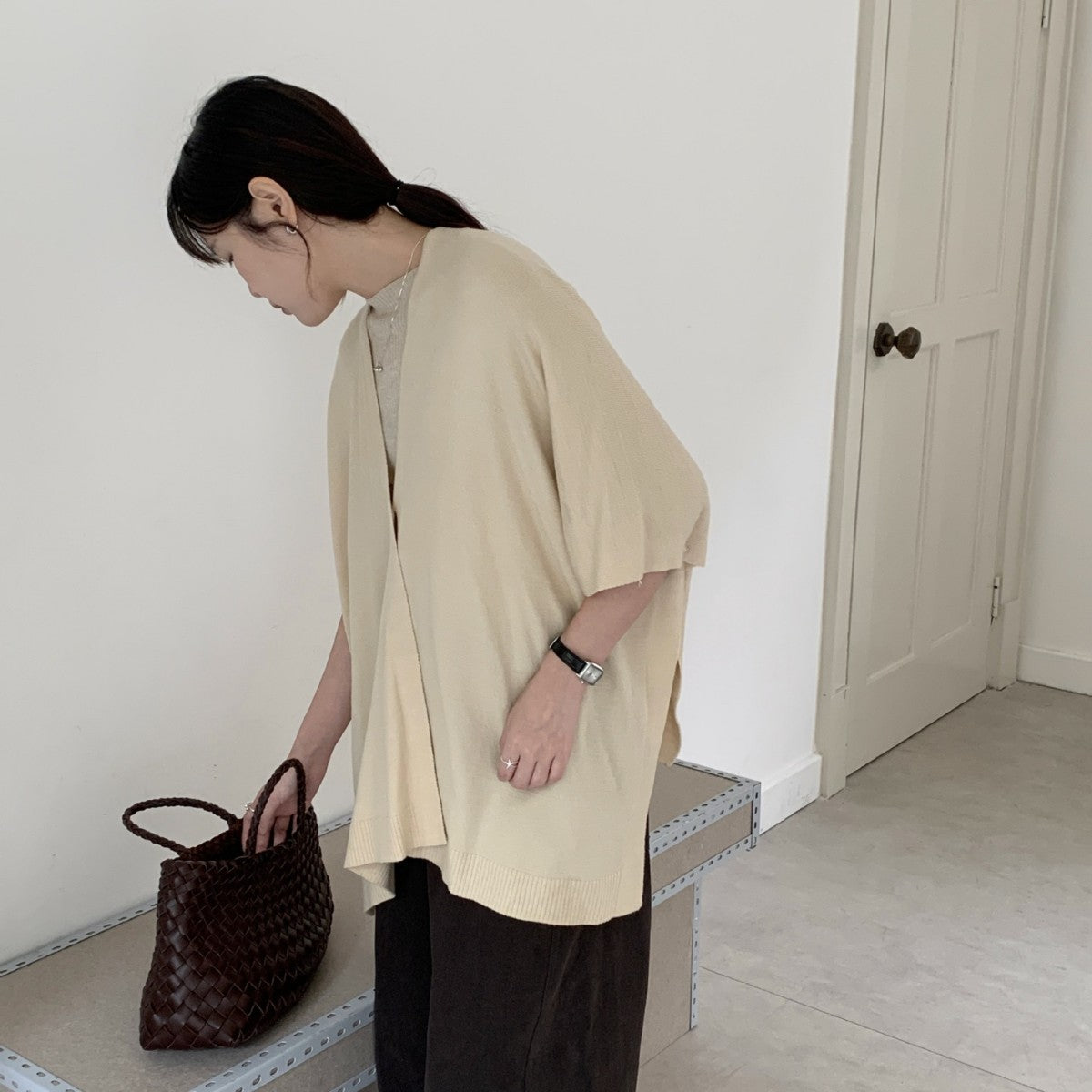 Korean-style Fashionable Versatile Travel Cloak Knitted Cardigan