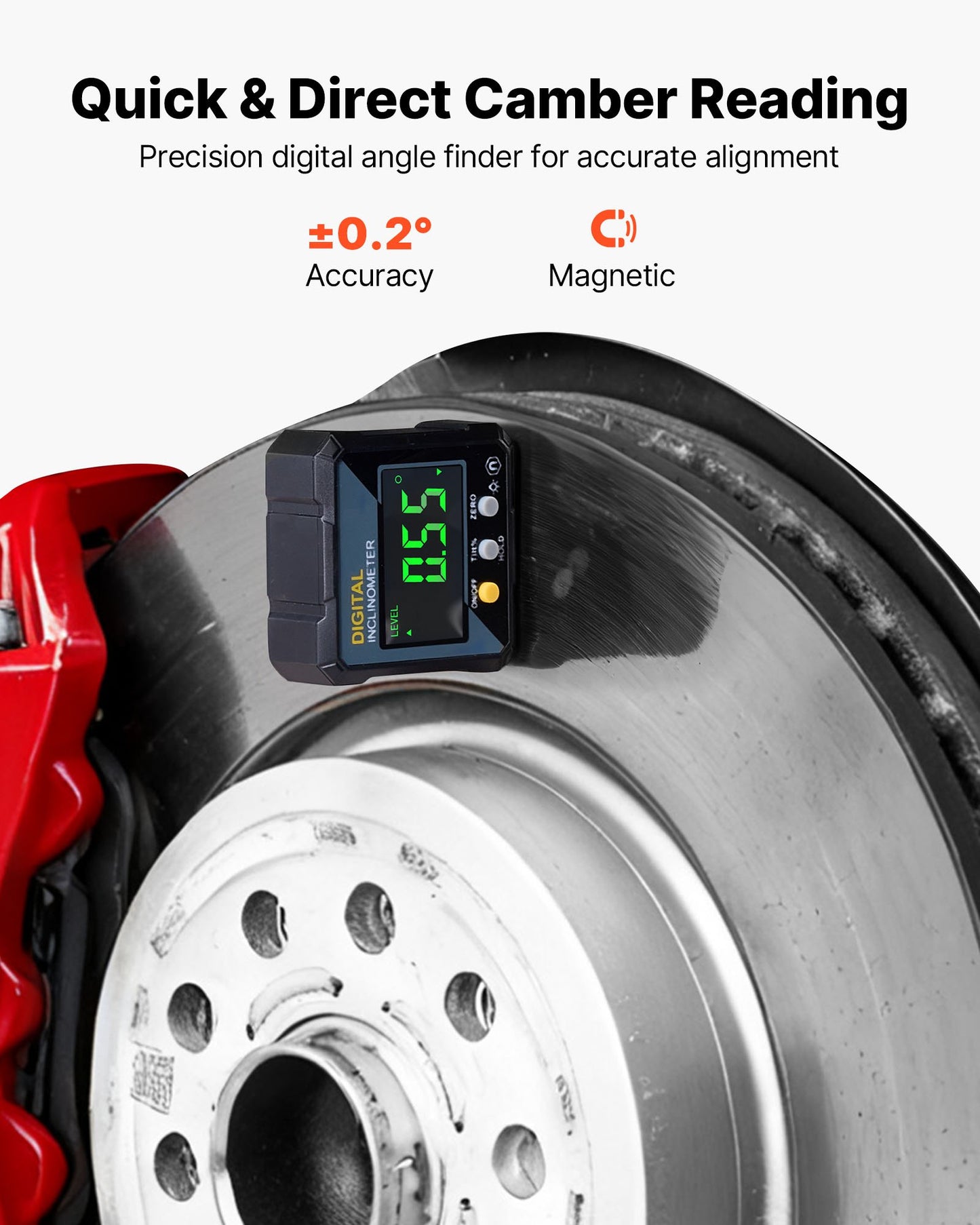 Wheel Alignment Tool, 2 PCS Carbon Steel Heavy Duty Toe & Camber Alignment Plates With Digital Angle Finder, 2 Measuring Tapes, Accurate Automotive Wheel Tools For Home Use, Fits Car Truck SUV