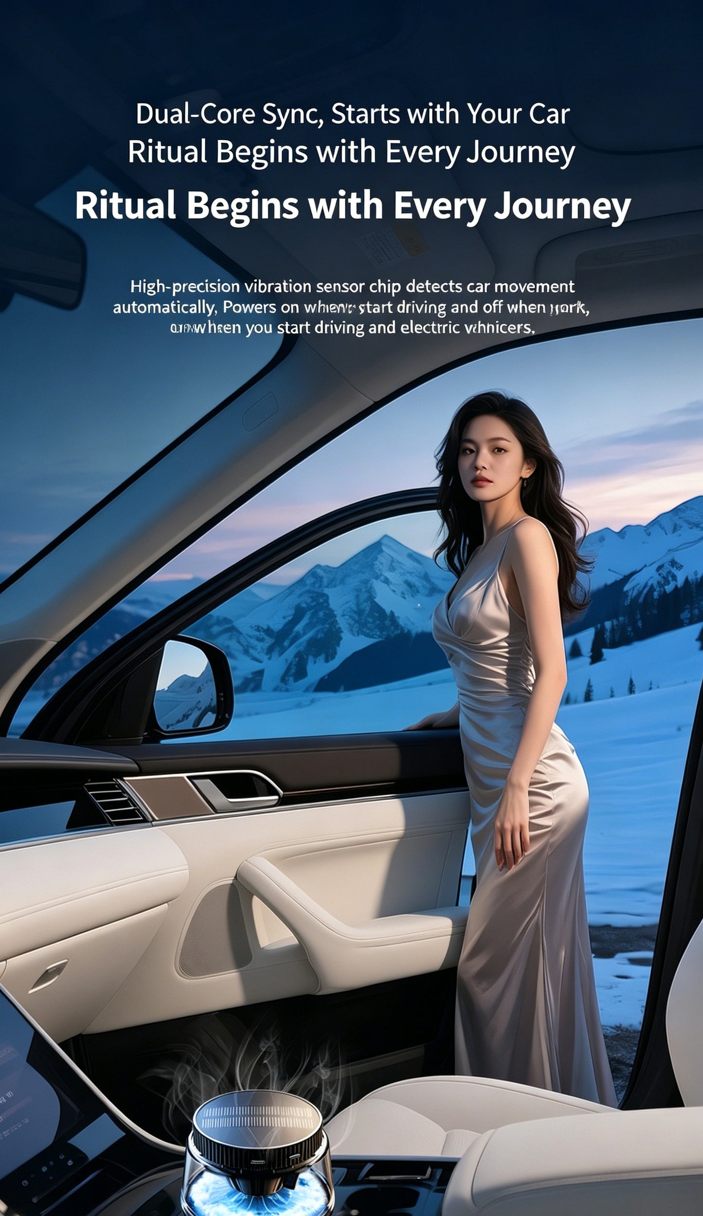 Car Mist Aroma Diffuser, Smart Solar Powered Auto Spray Car Air Freshener