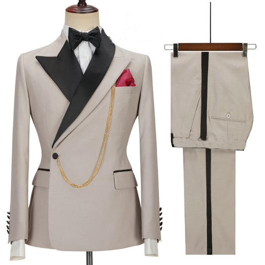 Black Business Casual Suit Groom Best Man