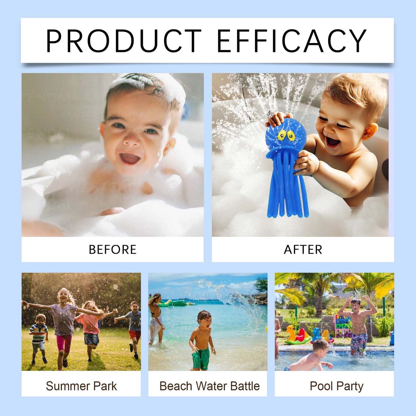 Water Spraying Octopus Squeeze Bath Toy, Kids Squirt Water Toy For Bathtub Pool Beach Outdoor Water Play