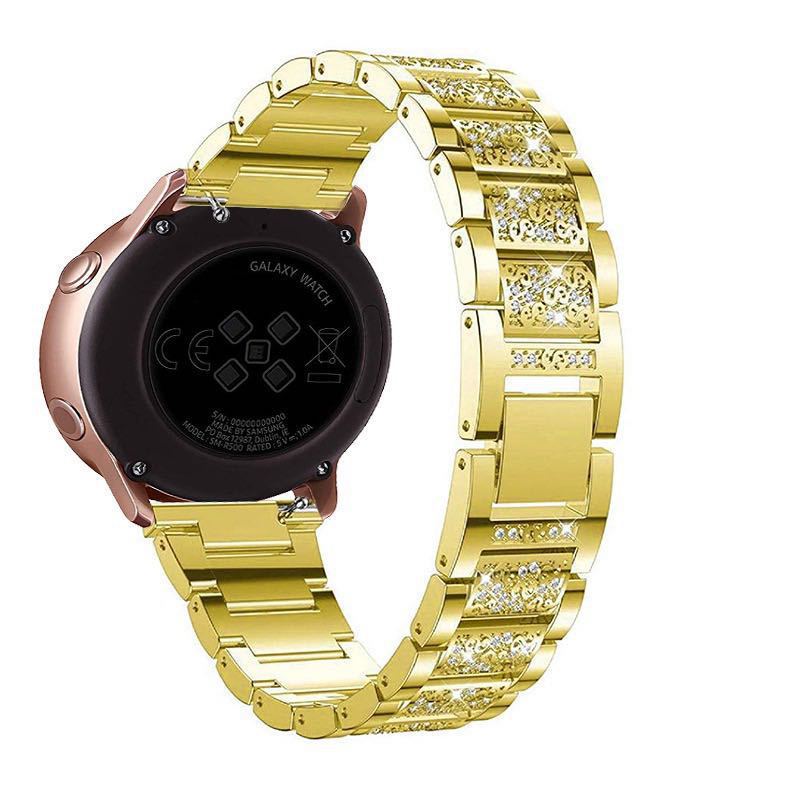 Three Beads Diamond Strap For Active 2 Watch4GT2 Metal Steel Belt