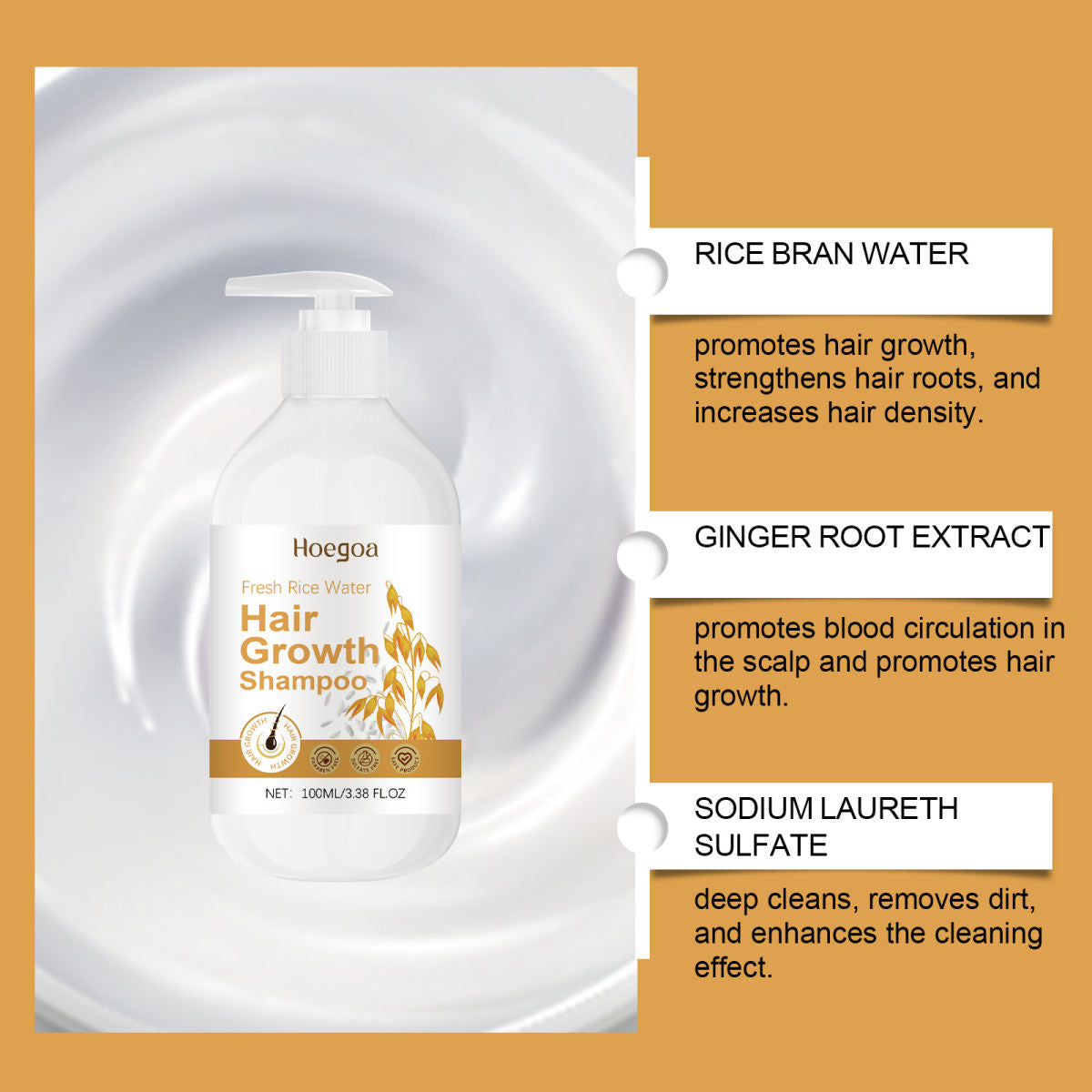 Cleansing Hair Fluffy Nourishing Frizz Smooth Hair Brightening Care Shampoo