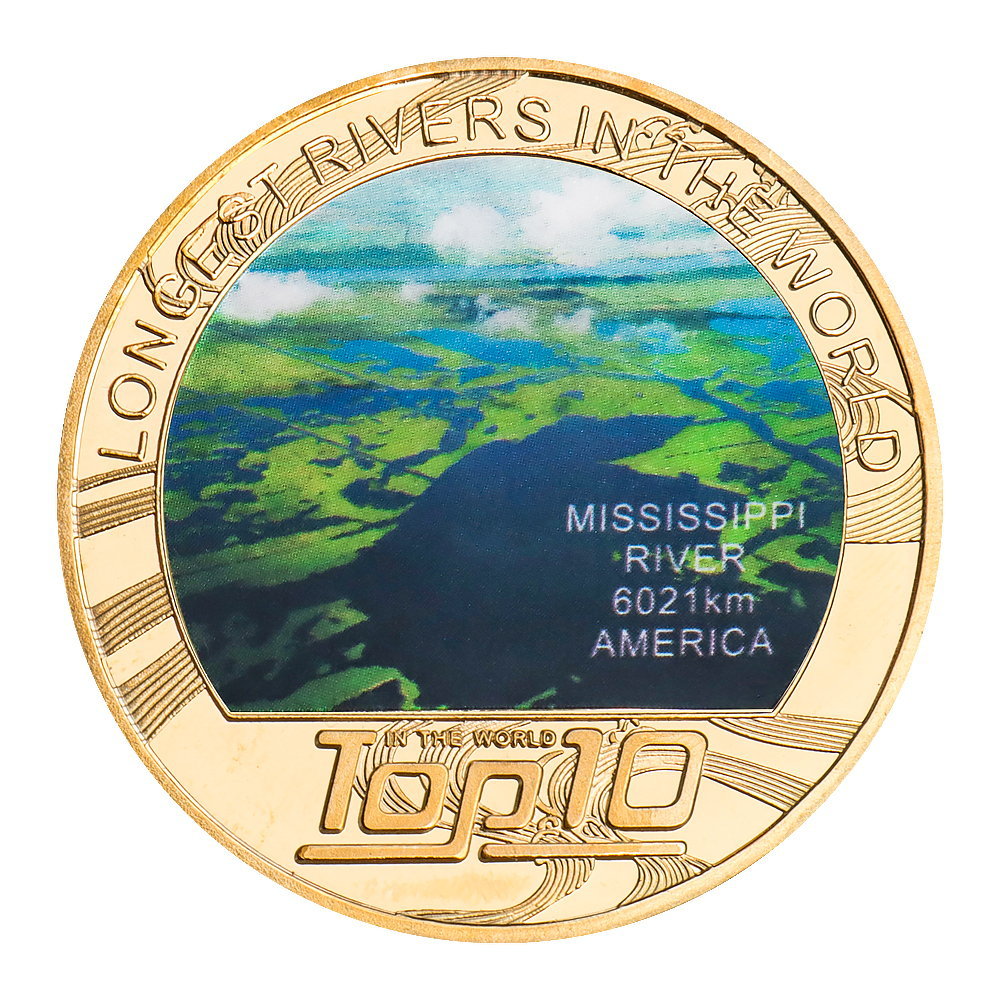 Top Ten Rivers Coin Badge Gift Commemorative Medal