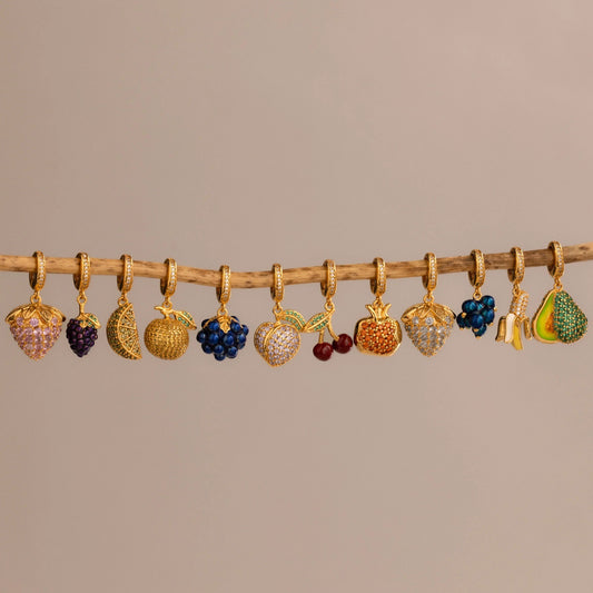 Fruit-themed Fully Diamond-encrusted Pendant Accessories