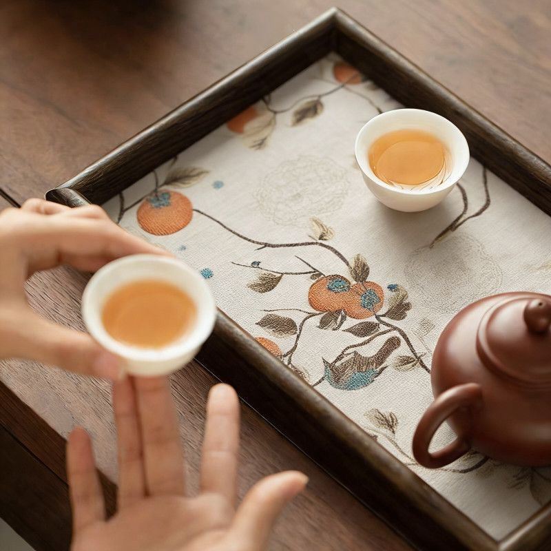 Wealth-Attracting Embroidered Tray Ornament Bedroom Dresser Jewelry Storage Dish