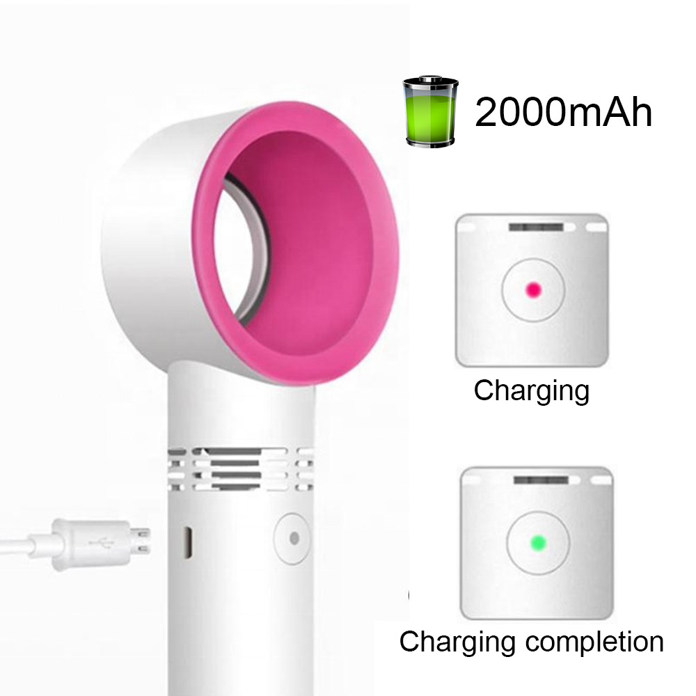 Portable Mini Hand-held Small Folding Desk Fan Cooler Cooling USB Rechargeable---white