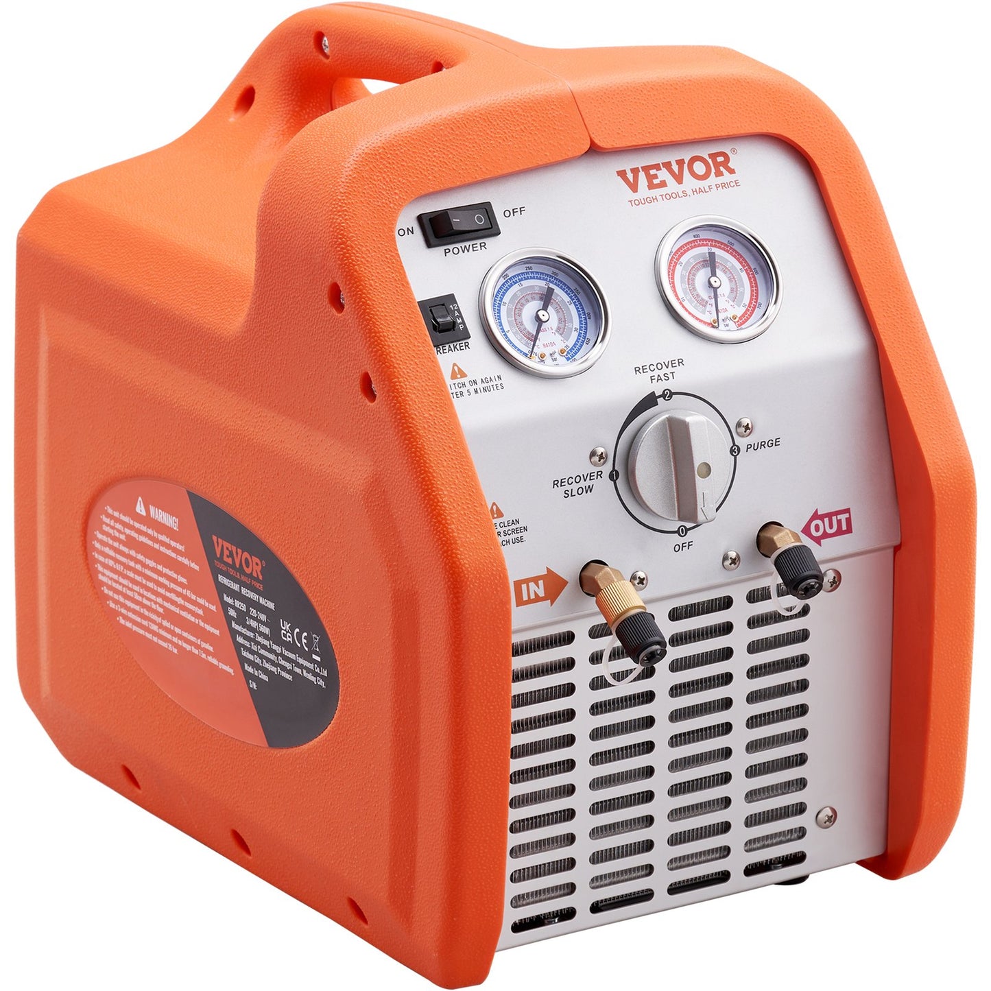 3 4 HP Refrigerant Recovery Machine - Portable AC Recovery Machine With High Pressure Protection, 120V 60Hz Refrigerant Recycle Machine HVAC For Car Air Conditioning, Vapor Liquid Refrigerant