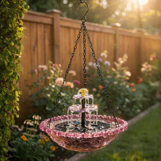 Cross-border New Product Creative Portable Solar-Powered Waterfall Bird Bath Fountain