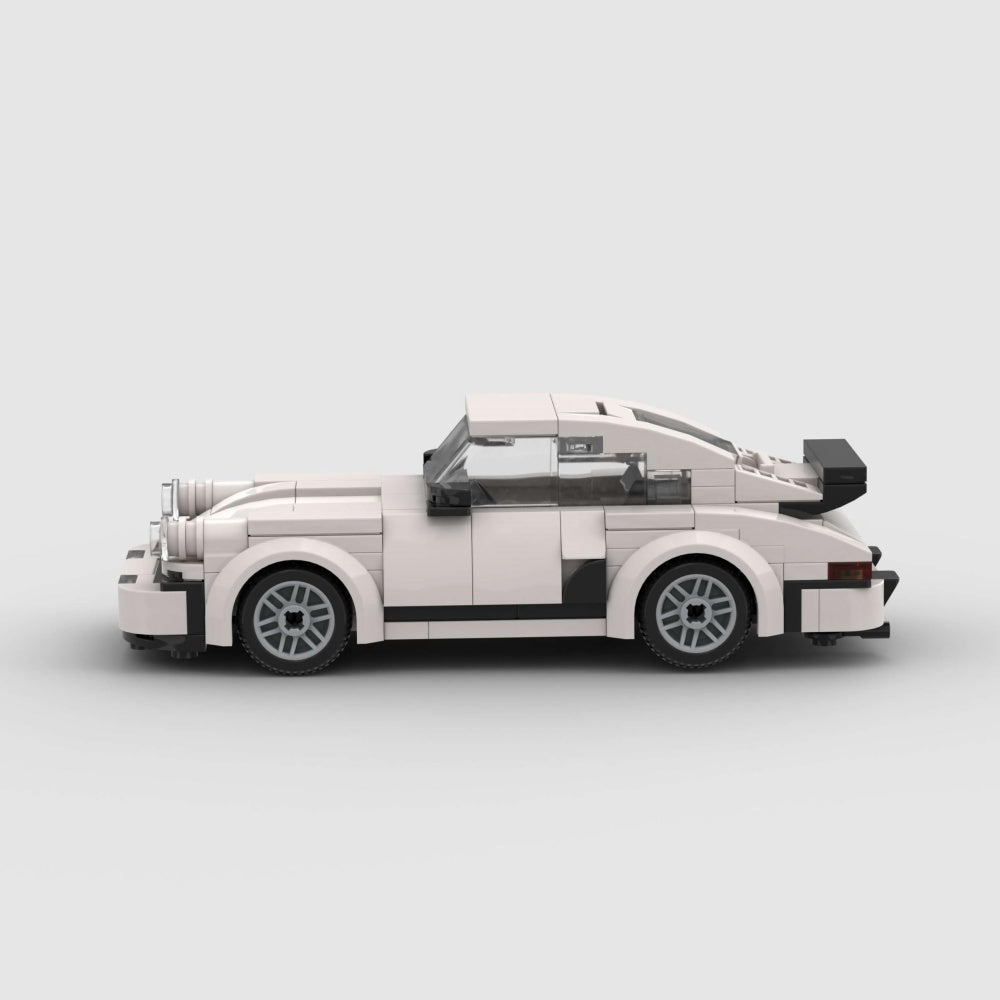 196PCS Retro Style Sports Car Building Blocks, White Classic Race Car Toy For Kids And Adults Gift