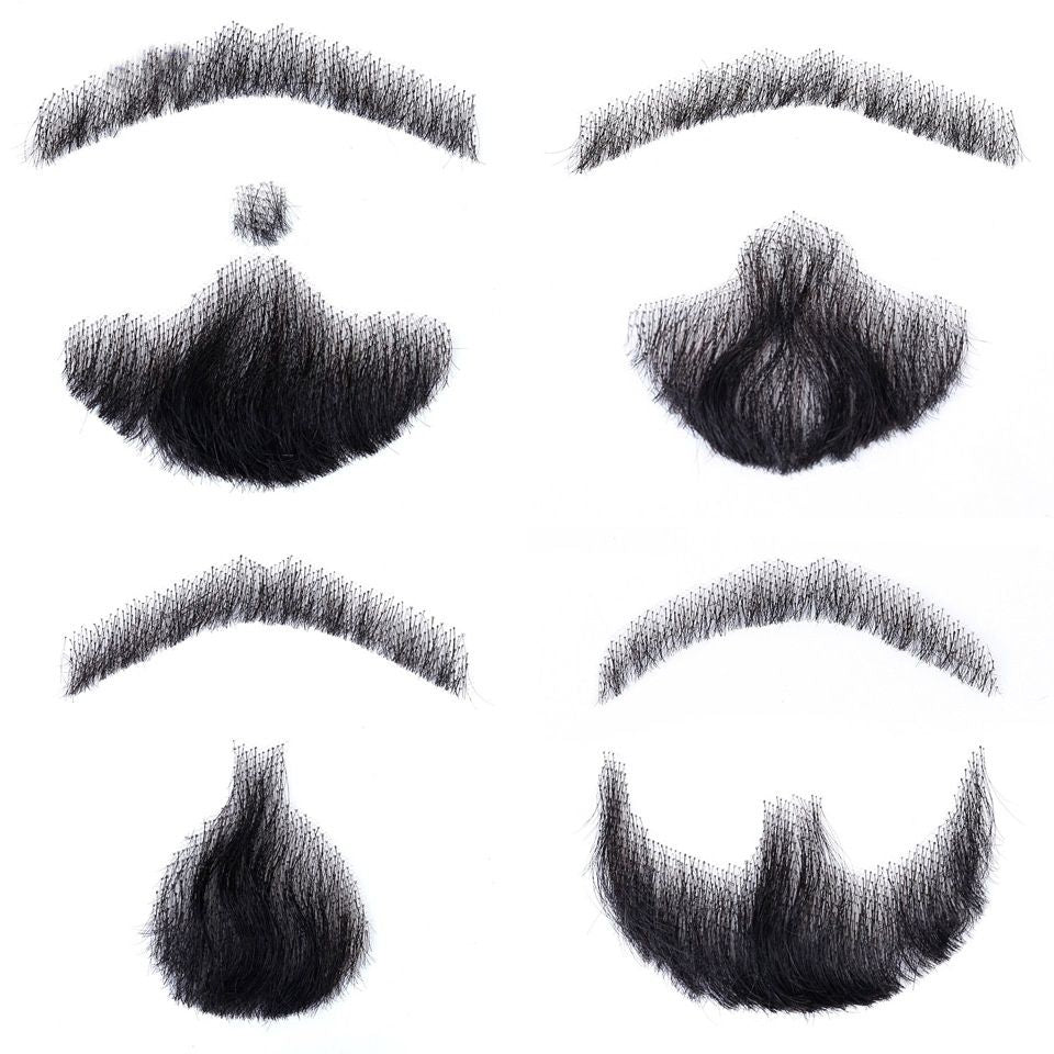 Makeup Prop Fully Hand-knitted Real Human Hair Beard