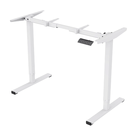Electric Standing Desk Whole Piece Adjustable Height Desk Home Office Computer Workstation Sit Stand Up Desk White Frame - Maple Top