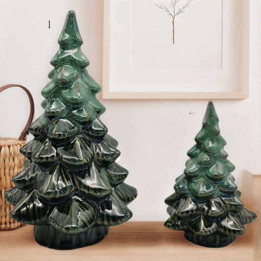 European-style Ceramic Christmas Tree Ornament Home Decor Item
