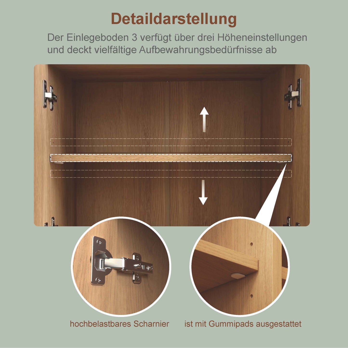 Trash Cabinet, Kitchen Cabinet With Rubbish Shelf, 181cm Tall Cabinet In Oak Look & Black, Microwave Compartment, Storage Space For Vacuum Cleaner, 53x35x181cm