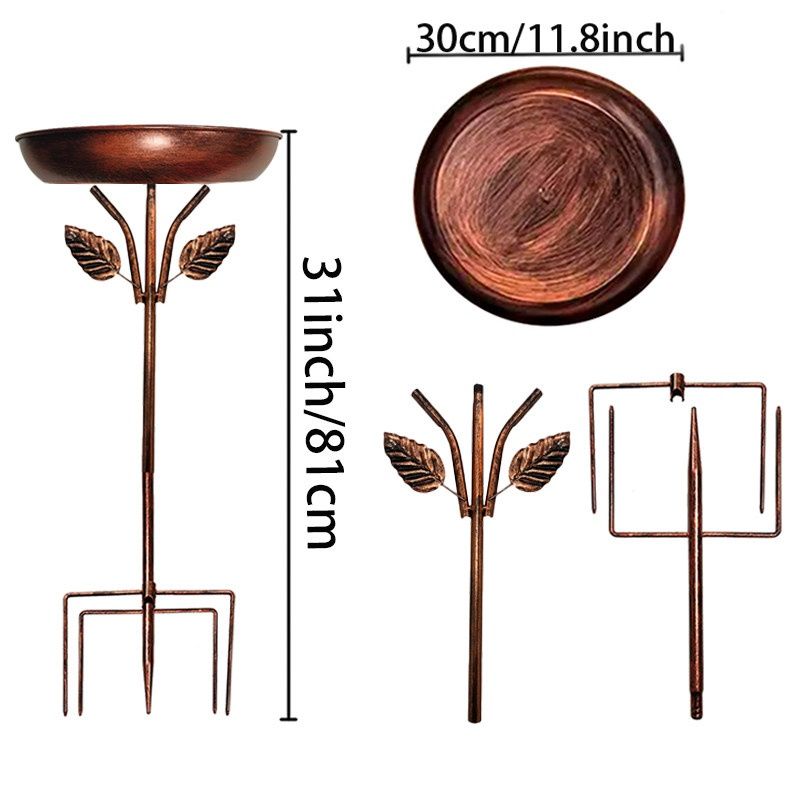 Retro Iron Art Decorative Bird Feeding Watering And Bathing Basin