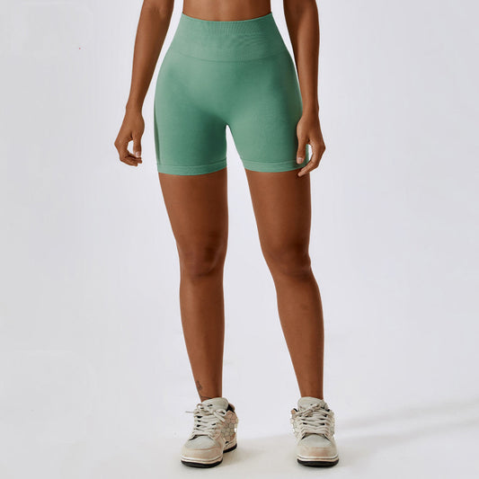 European And American Hip Lifting Seamless Yoga Shorts Abdominal-shaping High Waist Fitness Pants