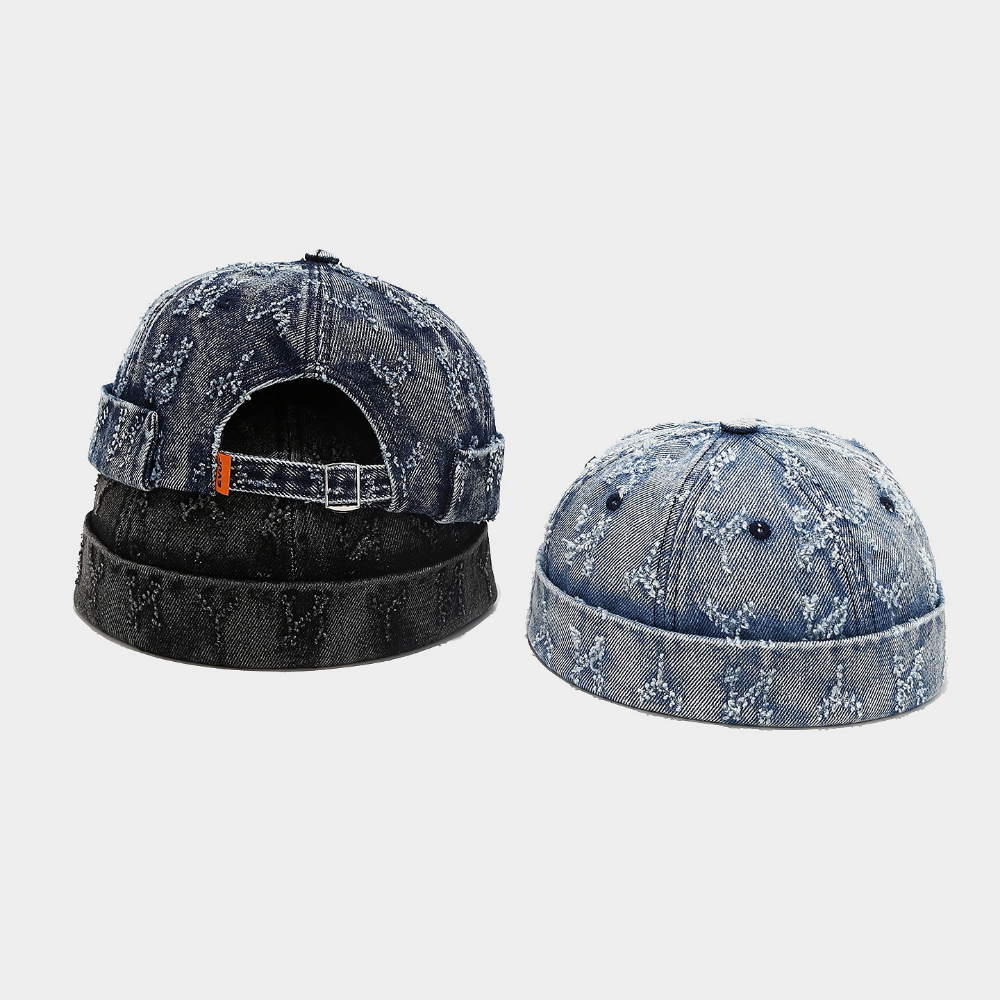 Summer Men's And Women's Fringed Dark-patterned Lettered Soft-brim Adjustable Trendy Fashion Style Country-style Hat For Outdoor Daily Use
