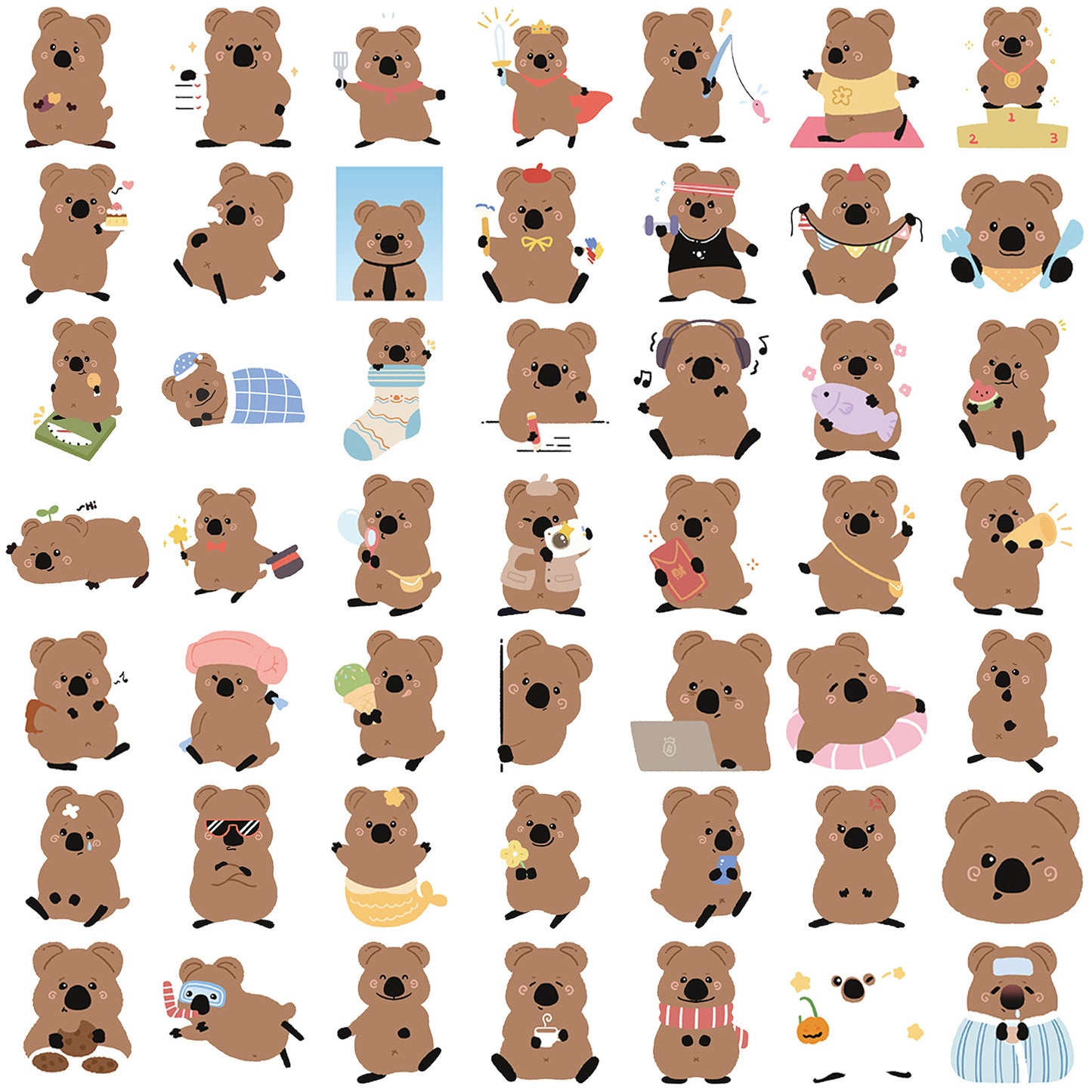 50 Cute Short-tailed Rock Wallaby PET Stickers