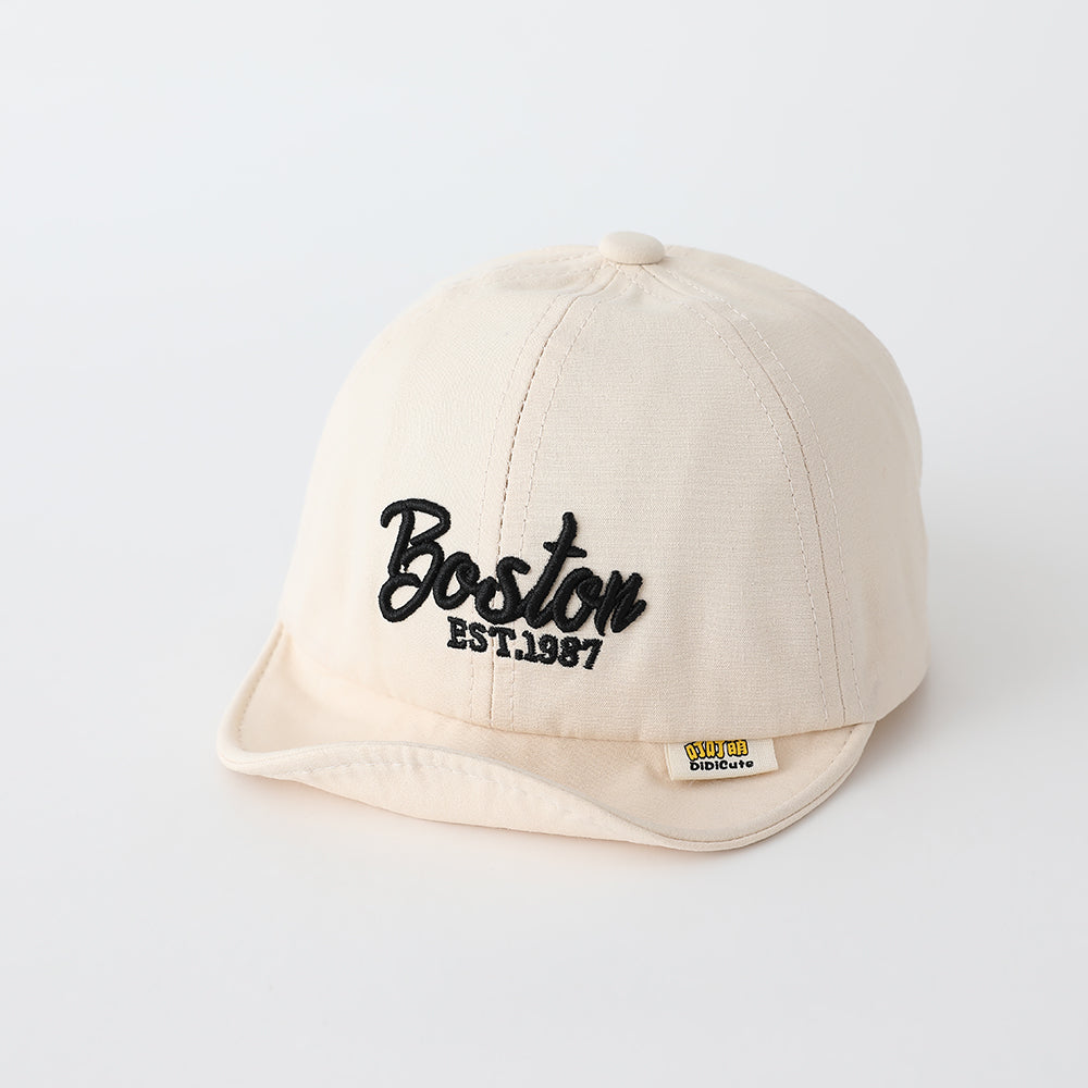 New Children's Solid-color English Three-dimensional Embroidered Adjustable Trendy Fashion Soft-brimmed Baseball Cap Suitable For Outdoor Travel And Sports