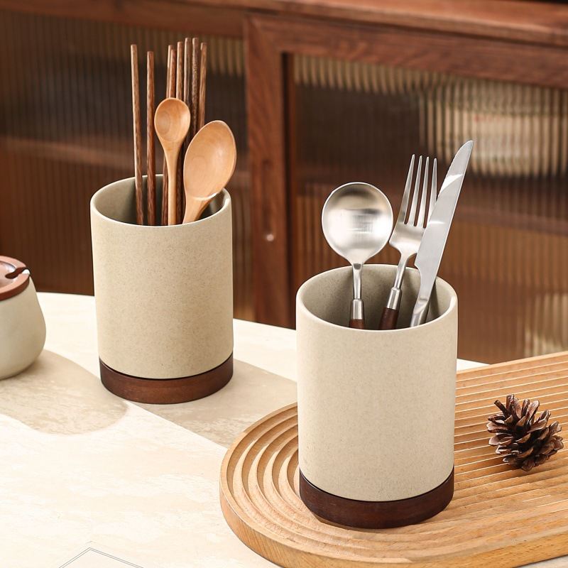 High-end Ceramic Chopstick Holder Household Kitchen Cutlery Container