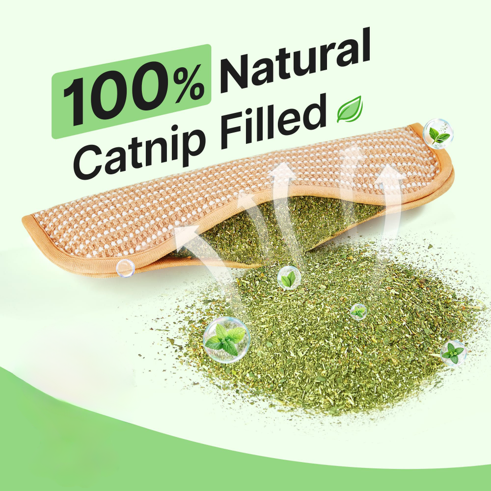 Cat Toys Pack Of 2 With Organic Catnip, Sisal Material  Indoor Kitten Scratching And Kicker Toys, Drives Bored Cats Crazy With Fun Interactive Chew
