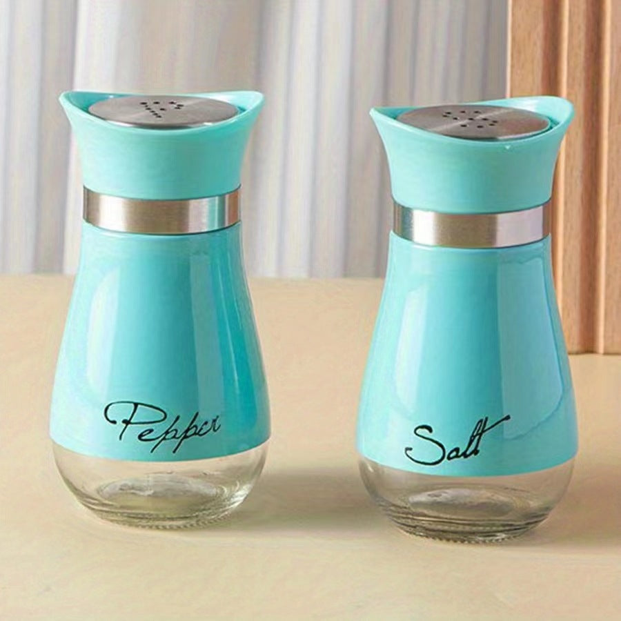 Salt And Pepper Shakers Set - Salt Containers For Gifts, Kitchen Decor, Home, RV, Camp, BBQ, 4 Oz Farmhouse Spice Dispenser With Glass Bottom, Set Of 2