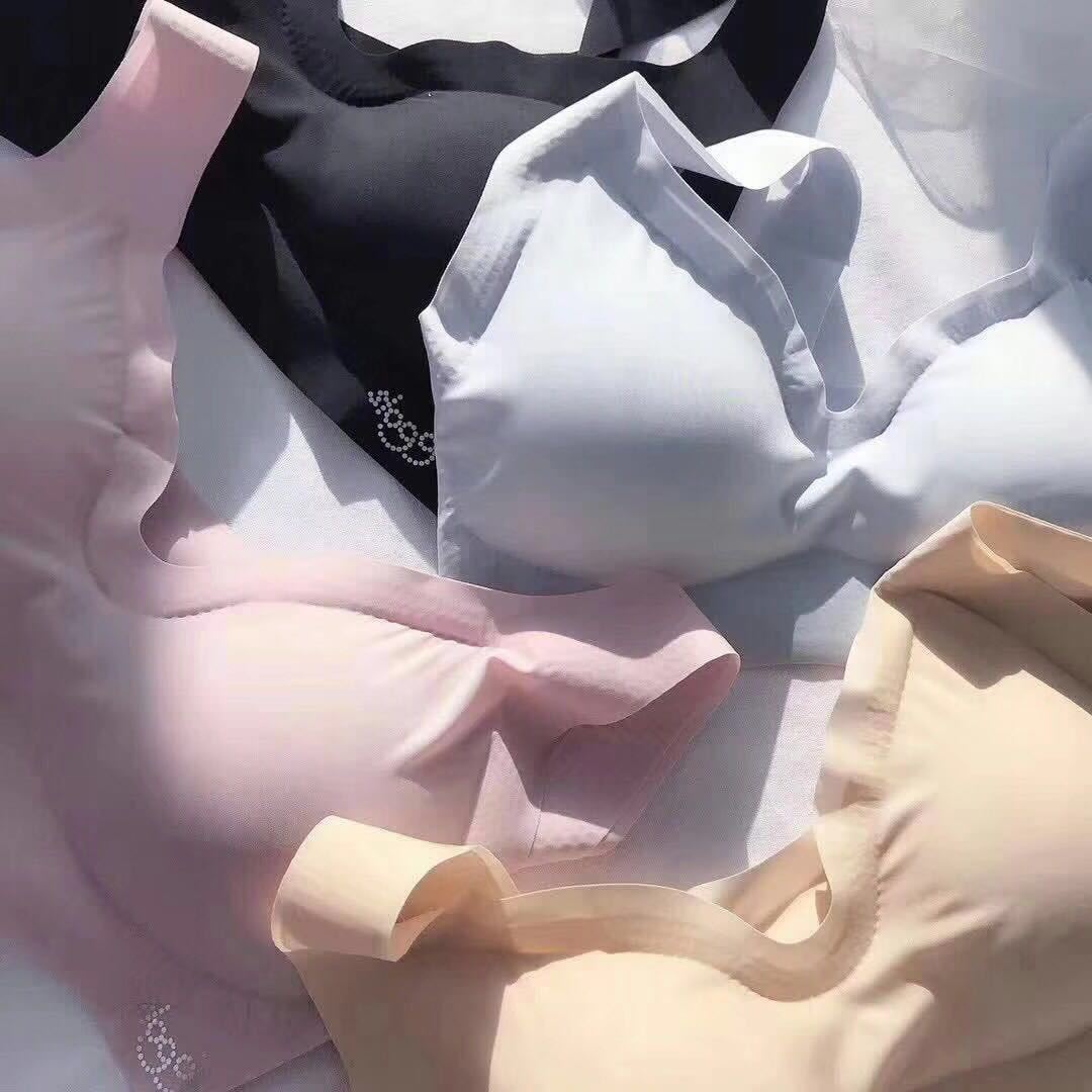 Japanese Ice Silk Thin Cooling Underwear Anti Wrinkle Seamless Underwear No Steel Ring Bra Sports Peace Of Mind Underwear