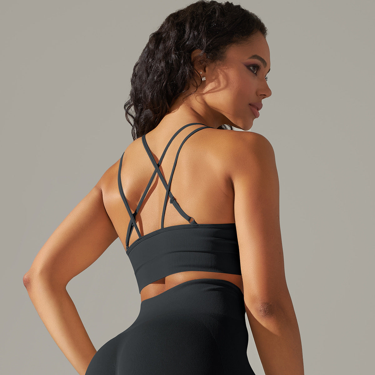 Seamless Knitted Beauty Back Yoga Clothes Running Workout Bra