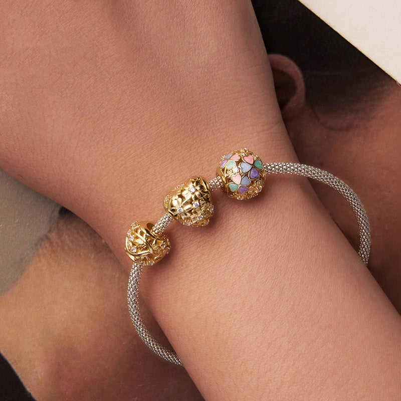 Silver Ziyun Original Golden Autumn Love Clover Bracelet String Beads Accessories Charm