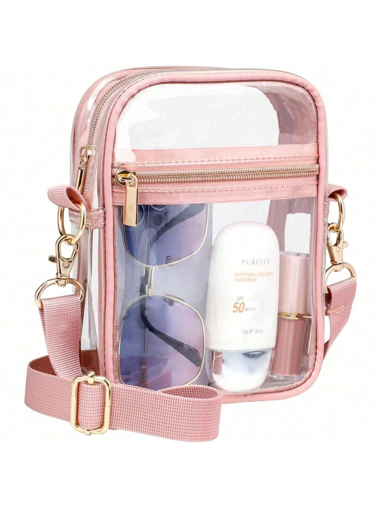 Clear Purse Stadium Transparent Messenger Bag Stadium Approved For Men And Women Clear CrossBody Bag, Clear Bag, Purse, Black Purse, Carteras Para Mujer, Summer, Valentine's Day Gifts, Romantic Gifts