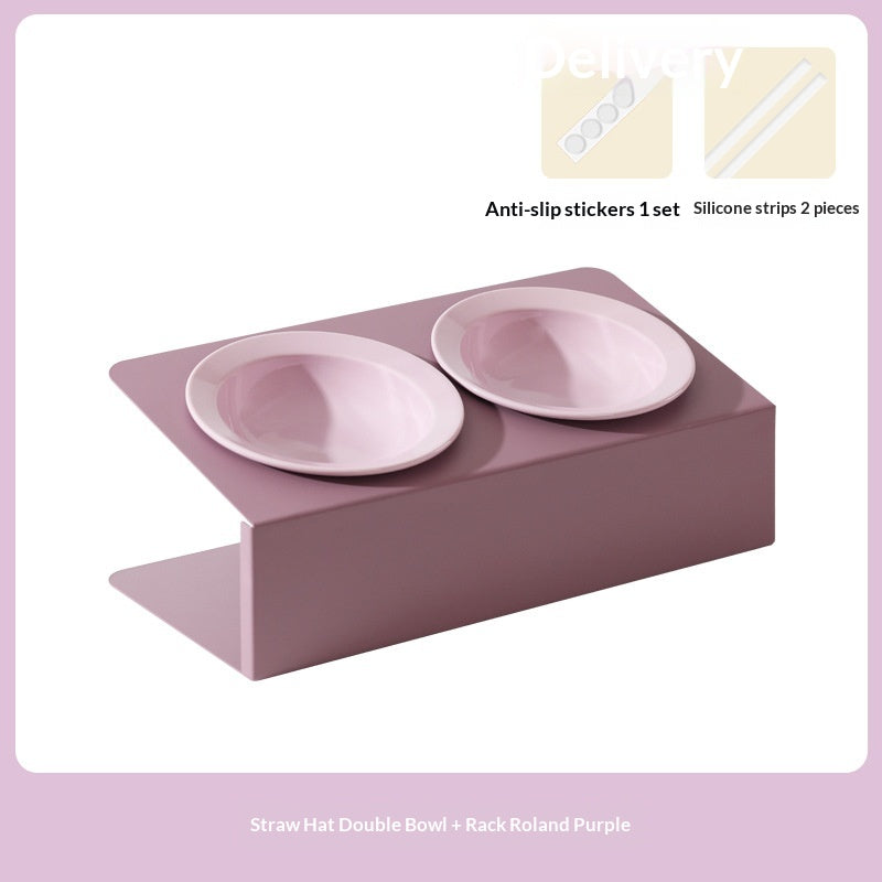 Elevated Neck-supporting Spill-proof Food And Water Bowl For Cats And Dogs