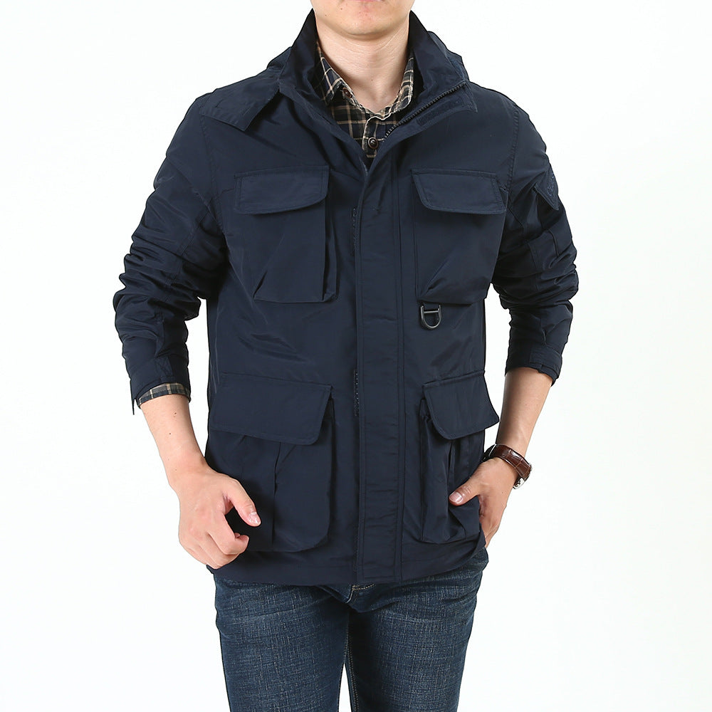 Casual Versatile Windbreaker Outdoor Hiking And Sports Hooded Loose-fit Jacket