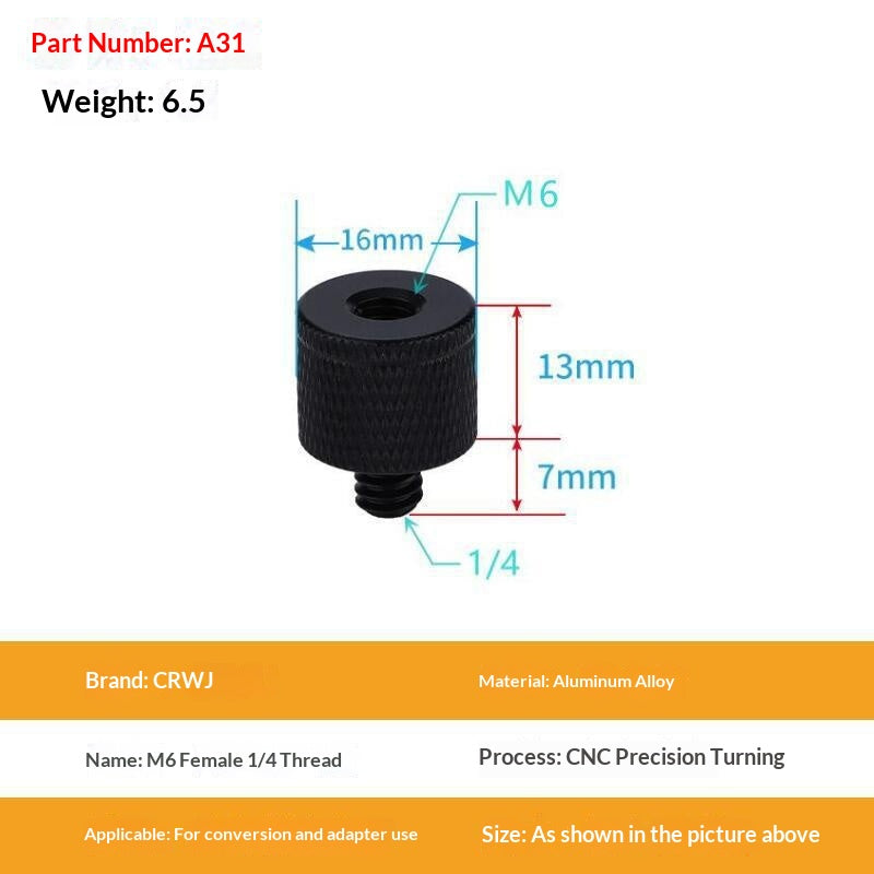 14 To 38 Camera Screw M4 M5 M8 M10 M12 Aluminum Tripod Head Photography Equipment Accessories
