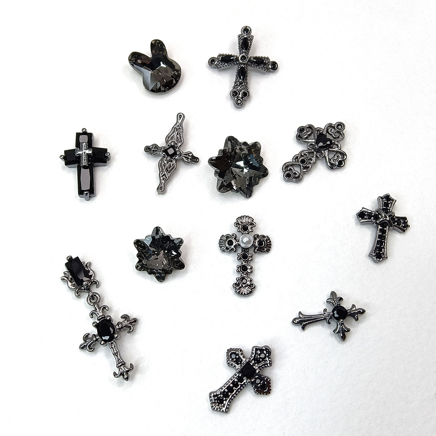 Copper Inlaid Zircon Style Nail Art Accessories Dark Zircon