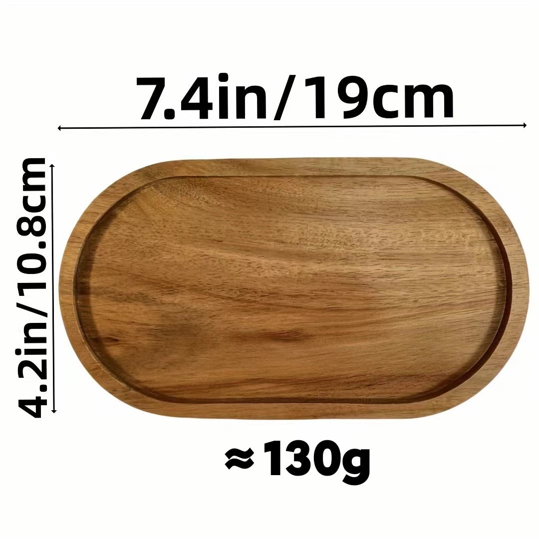 Wooden Tray Enclosing A Snack Plate Japanese-style Tea Tray