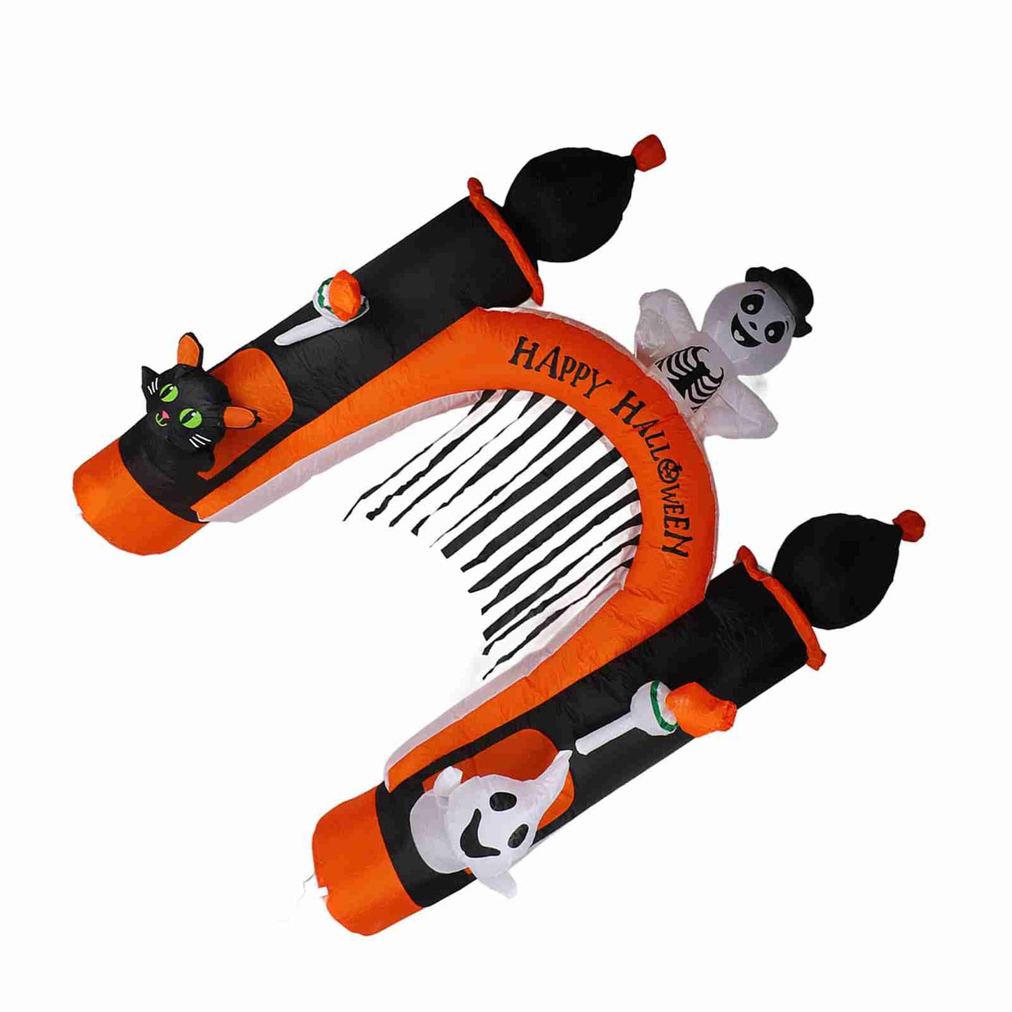 8ft Skull Ghost Inflatable Arch LED Light Indoor Outdoor Pumpkin Ghost Blow Up Archway Decoration For Home Yard Garden US Plug 100 To 120V