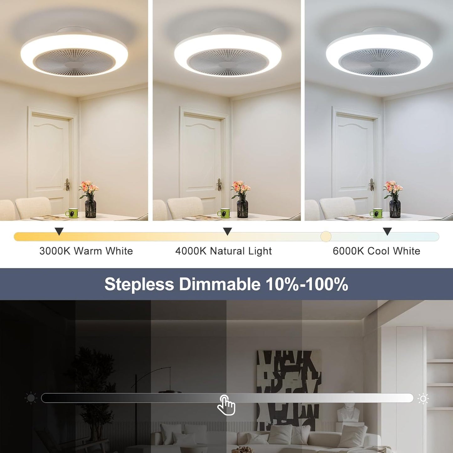 Ceiling-mounted Smart Fan-light With Powerful Airflow
