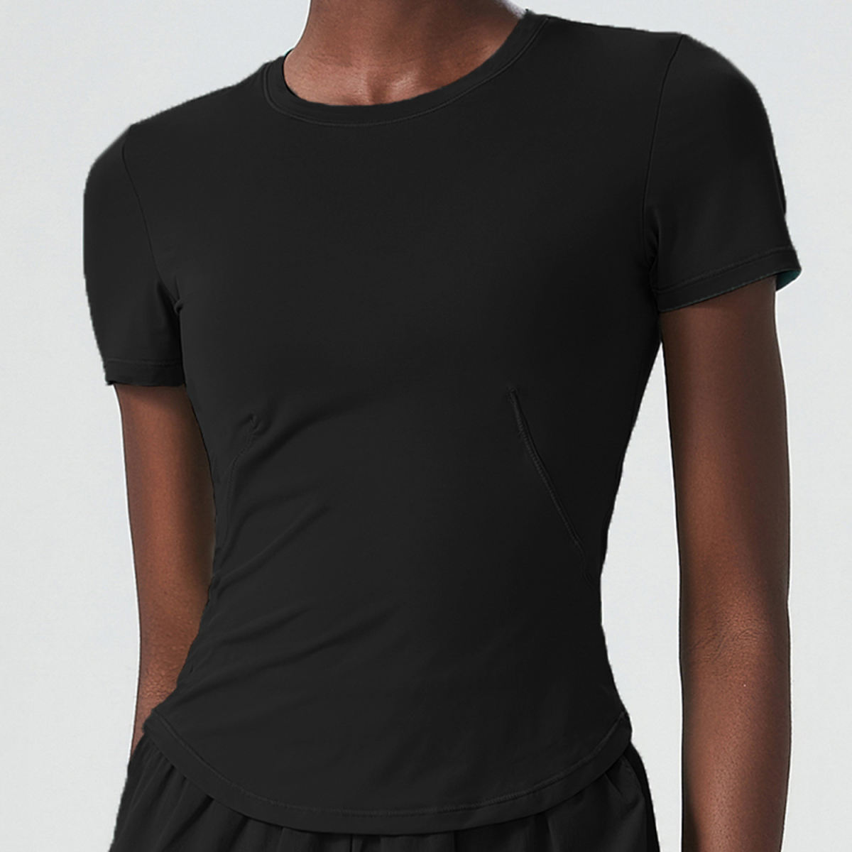 Small Waist Short Sleeve Yoga Suit Top